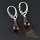 Dark cherry beads amber earrings